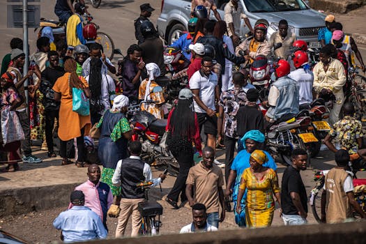 community gathering at a local market