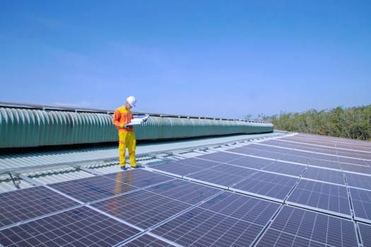 solar panels on a rooftop