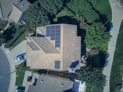 Solar panels on a tiny house roof