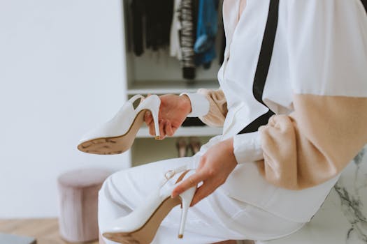 a person organizing their closet