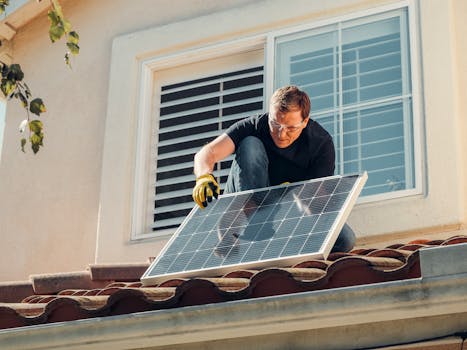 solar panels on a roof