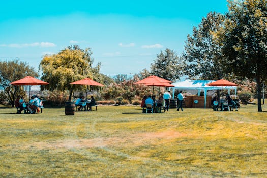 community gathering in an off-grid setting