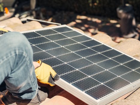 solar panels on a roof