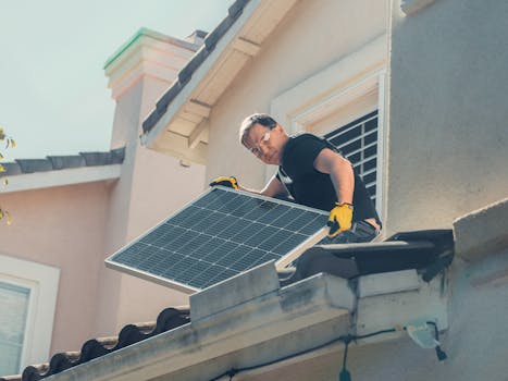 Tiny house with solar panels