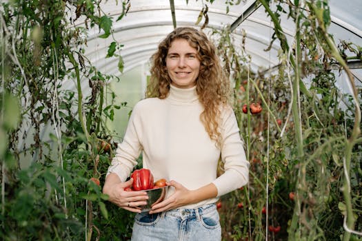 Sustainable tiny house with a vegetable garden