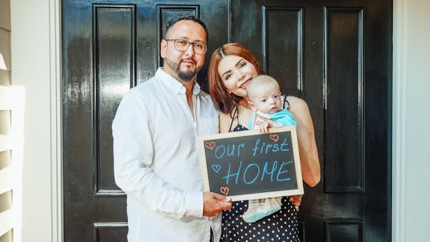 happy couple in front of their tiny house